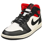 Nike Air Jordan 1 Mid Womens Fashion Trainers in Black White - 8.5 UK