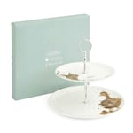 Wrendale Designs Cake Stand Two Tier Porcelain Dishwasher Safe Gift Boxed