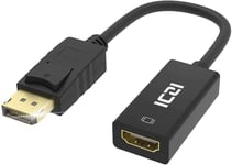 Adaptateur Displayport Vers Hdmi 1080P 60Hz Unidirectionnel Convertisseur Displayport Mâle Vers Hdmi Femelle Compatible Pour Ordinateur Portable Pc Moniteur De Télévision Projecteur