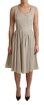 Robe DOLCE & GABBANA Beige À Pois En Coton A-Ligne IT40 / US6 / S RRP 1400 $