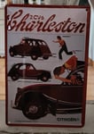 plaque bombée en relief "citroen 2 CV charleston" 20*30 cm