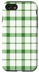 iPhone SE (2020) / 7 / 8 Green White Checkered Plaid Flannel Gingham Pattern Checker Case