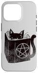 Coque pour iPhone 16 Pro SataniCat Pentagramme Chat Satan Demon Necronomicon Lover