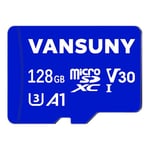 Vansuny 128GB Micro SD Card 128GB MicroSDXC Memory Card with A1 U3 Class10 V30 4K Video Recording TF Card, With SD Adapter