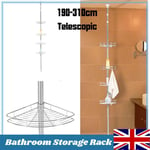 NON RUST BATHROOM TELESCOPIC CORNER SHELF STORAGE 4 TIER SHOWER CADDY ORGANISER