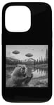 Coque pour iPhone 13 Pro Castor Selfie UFO Invasion Alien Funny Beaver