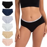 INNERSY Slip Femme Coton Respirant Culotte Taille Basse Multipack sous Vetement Confort Lot de 6 (L, Couleurs de Base)