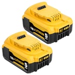 TOPBATT 2PCS 5000mAh replacement for Dewalt battery 18V for Dewalt battery for Dewalt battery 18V 5ah DCB184 DCB180 DCB181 DCB182 DCB200 DCB201 DCB204 with LED Indicator