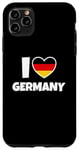 Coque pour iPhone 11 Pro Max I Love Germany avec le drapeau allemand et le coeur