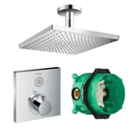 Lot douche de tête Raindance E300 - HANSGROHE - Mitigeur thermostatique - Douche - Métal - Chromé