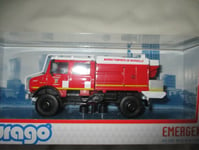 MINIATURE Bburago CAMION MERCEDES UNIMOG 1/50 BRIGADE MARINS POMPIERS MARSEILLE