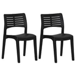 Vidaxl Chaises De Jardin 2 Pcs Anthracite Polypropylène