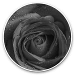 2 x Vinyl Stickers 7.5cm (bw) - Red Rose Macro Shot Water Droplets  #37626