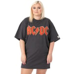 AC/DC Dam/Dam Oversized T-Shirt Klänning M Svart/Röd Black/Red M