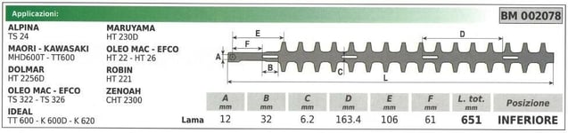 Lame Inférieure ALPINA Taille-Haie TS 24 002078