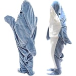 Shark Blanket Vuxen Dress Up, Supermjuk soffa Snuggle Blanket Shark Blanket Sovsäck, Portabel Shark Blanket Hoodie -ES XL