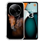 Cokitec Coque Renforcée pour Xiaomi Redmi A3 Animal Cheval Marron