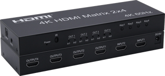 NÖRDIC HDMI Switch 2 till 4 med Audio Extractor 4Kx2K i 60Hz HDCP 2.2