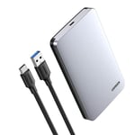 Alumiininen ulkoinen kiintolevykotelo 2.5'' SATA 3.0 6Gbps USB-C, harmaa