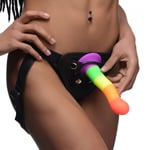 XR Proud Rainbow Silicone Dildo Strap-On Easy Strap On Harness Cock/Dong Set