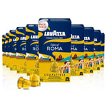 Lavazza, Tales of Roma, 100 Nespresso Original Machine-Compatible Coffee Capsules, with Notes of Hazelnut and Dark Chocolate, Arabica and Robusta, Strength 10/13, Medium Roast, 10 Packs