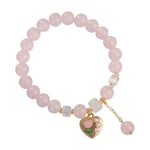 Pink Beads Armband Justerbart hjärta Rosa