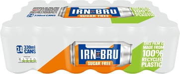 IRN-BRU Sugar-Free Diet, 24 Pack Zero No Sugar & Low Calorie Fizzy Drinks Multi