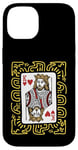 iPhone 14 King Of Hearts Doodle - Vintage Graphic Card Game Lover Case