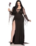 Addams Family Morticia Inspirert Kostymekjole - Store Størrelser