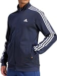 adidas Essentials Warm Up 3 Stripes Mens Track Jacket Navy Running Run Full Zip