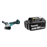 Makita DGA504Z - Mini-meuleuse à batterie 18V lithium-ion 125 mm BL seule machine & Batterie pour outil sans fil 18V Li-Ion LXT 5,0 Ah avec indicateur de charge - MAKITA BL1850B-3