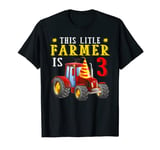 This Farmer Is 3rd Birthday Matching Tractor Farm Farmer Kid T-Shirt