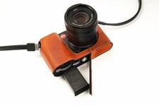 Genuine Real Leather Half Camera Case Bag Cover for Leica TL TL2 Typ 701 R Brown