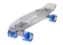 Ridge Blaze Mini Cruiser Skateboard Skate Transparent avec Roues Lumineuses LED: Planche a Roulettes complet