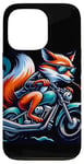 Coque pour iPhone 13 Pro Renard Sur Moto Vibe Cool