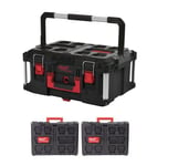 Milwaukee 4932464079 Black PACKOUT Large Toolbox & 2x 4932464087 Packout Boxes