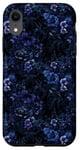 Coque pour iPhone XR Panther & Midnight Florals, Dark Moody Pattern Design