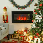 1000W/2000W Electric Wall Fireplace w/ LED Flame Effect Timer Remote Home Heater