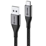 ALOGIC Ultra USB-A till USB-C kabel 3A/480Mbps 30 cm Rymdgrå