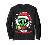 Christmas Funny Alien Santa Beer Merry Martian-mas Long Sleeve T-Shirt