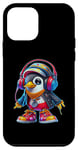 Coque pour iPhone 12 mini DJ Pingouin Robot Pingouin 3D Cartoon Casque