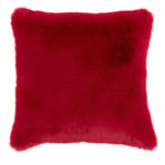 Coussin Imitation Fourrure "Cutie" 45x45cm Rouge Carmin