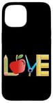 iPhone 15 Love Apple Pencil Ruler Teacher School Design Case