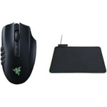 Razer Naga V2 Pro + Gigantus V2 Medium - Souris de Jeu sans Fil MMO avec molette HyperScroll Pro, capteur Optique 30K et Tapis de Souris de Jeu Souple avec éclairage RGB