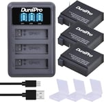 Lot de 3 batteries 1680 mAh + chargeur USB LED 3 canaux pour caméra d'action GoPro Hero4 Hero 4 AHDBT-401