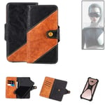 Sleeve for Nubia Red Magic 9S Pro Wallet Case Cover Bumper black Brown 