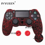 Feuille Rouge - Capuchons De Protection Antidérapants En Silicone Pour Manette Sony Dualshock 4, Ps4 Pro Slim, Capuchons De Poignée Analogiques