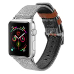 Apple DUX DUCIS Watch Series 5 40mm casual fabric watch band - Grey Hopea/Harmaa