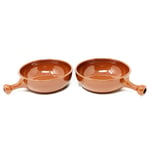 El Toro Glazed Terracotta Kitchen Dining Set of 2 Oven Dishes w/ Short Handles (Diam) 15cm