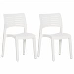 Prolenta Premium -  Chaises de jardin lot de 2 Blanc Polypropylène